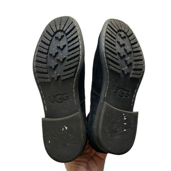 Ugg Mens Clyne Pull On Black Suede Chelsea Boots Size 9.5 Business Casual Gothic - Picture 8 of 8